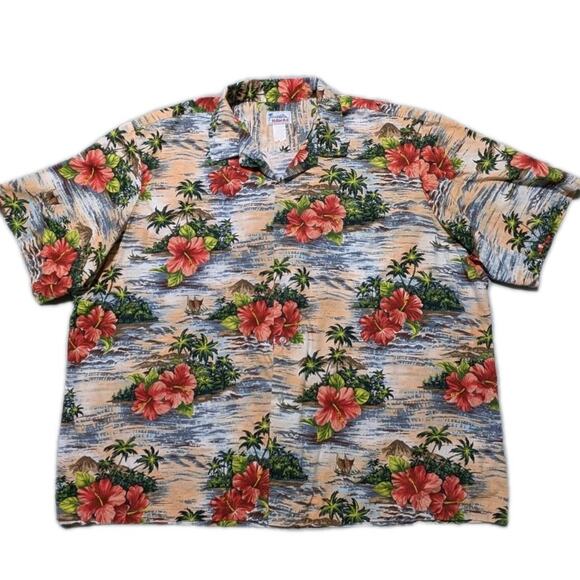 Vintage Hawaii Aloha Shirt Men’s 4XL Chest 62 Made in USA Hibiscus Floral Hawaii - Picture 4 of 10